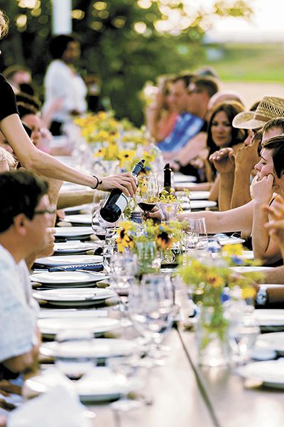 Guests enjoy wine-paired dinners at the Celebrate Walla Walla Valley Wine event, which focused on Merlot this year.##Photo by Richard Duval