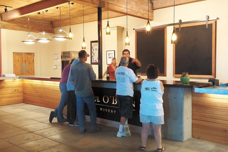 Paul O’Brien Winery in downtown Roseburg celebrated its grand opening on July 11.##Photo by Paula Caudill.