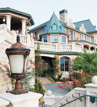 Details like turrets, arches and balconies add to the estate’s architectural style.