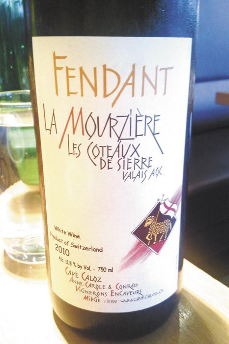 The bottle of Fendent writer Jim Gullo discovered at a Portland restaurant and then texted to his Swiss friend.