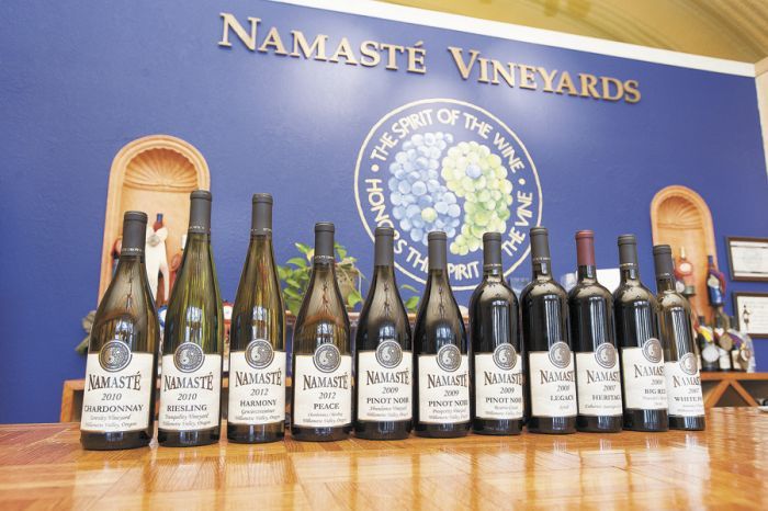 Namasté offers a wide variety of wines sold inside the estate’s tasting room.