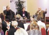 Northwest wine industry leader Allen Shoup, right, addresses 200 attendees at Napa&rsquo;s Wine Tourism Conference in November
as Michael Mondavi, left, and Napa destination
tourism director Clay Gregory, center, listen.