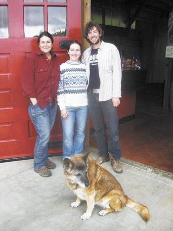Rachael Horn, winemaker at AniChe Cellars, her daughter, Anais Mera, and
future son-in-law, Tom Dixon. Photo provided.